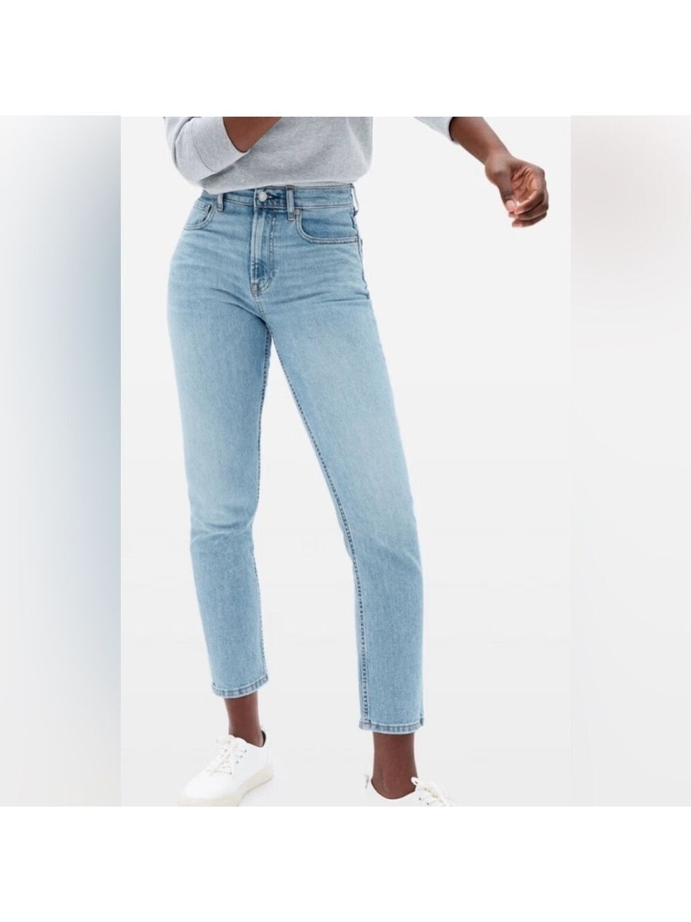 Everlane High Rise Ankle Jeans Med Light Wash Size 27
